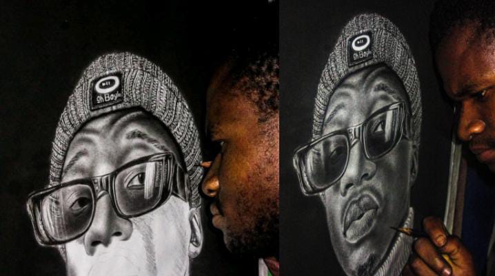 Ficha Técnica 
Autor: Juvenil Alex Lezilé
Título: Luz Entre Sombras
Técnica: Lápis Grafite sobre Papel, 120g
Dimensões: 42/29 cm
Ano: 2020